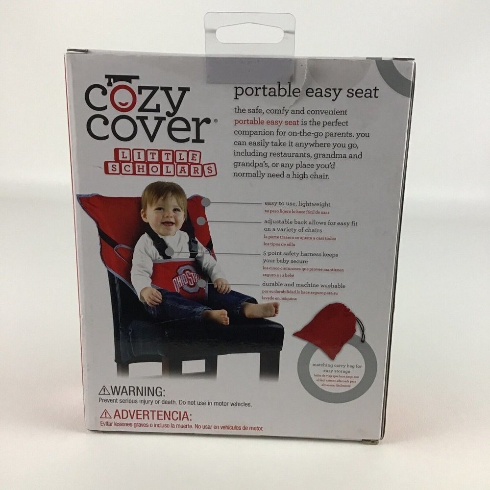Ohio State Buckeyes Cozy Covers Portable Easy Seat Little Scholars Carry Bag New - Picture 3 of 6